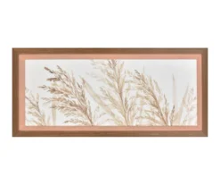 Hay Swaying In The Wind Framed Art Canvas, (10" X 22")