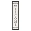 "Welcome" Black Leaves Framed Wall Decor
