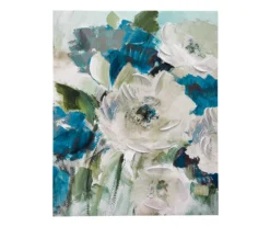 Blue & White Flowers Art Canvas, (16" X 20")