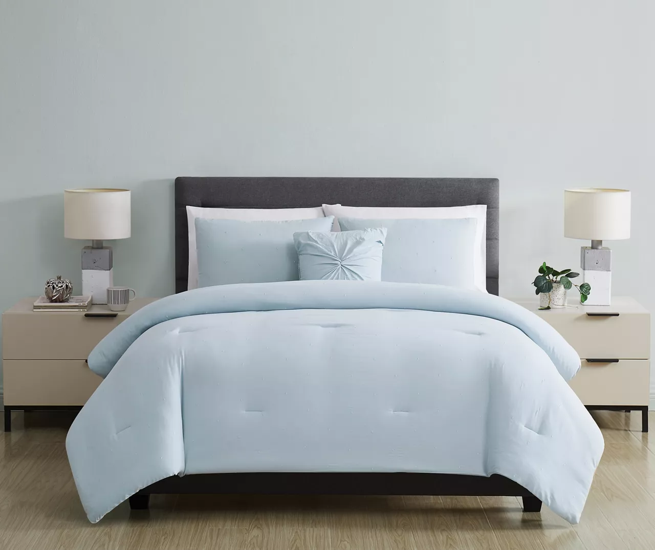 Mineral Blue Stitch-Tufted Comforter Set 3 Mineral Blue Stitch-Tufted Comforter Set
