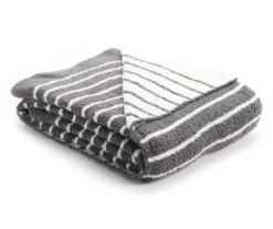 Gray & White Stripe Reversible Knit Throw, (50" X 60") -Northlight Sales Store 810651181 A0 1 1