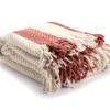 Rust & Ivory Herringbone Stripe Throw, (50" X 60") -Northlight Sales Store 810660786 A0