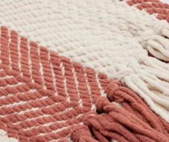 Rust & Ivory Herringbone Stripe Throw, (50" X 60") -Northlight Sales Store 810660786 A8 1