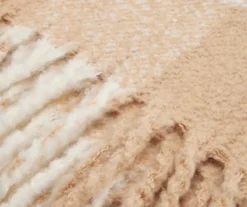 Tan & White Plaid Fringe-Trim Throw, (50" X 60") 5 Tan & White Plaid Fringe-Trim Throw, (50" X 60") -Northlight Sales Store 810660788 A8 1