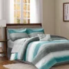 Seth Aqua & Gray Paint Stroke Comforter Set