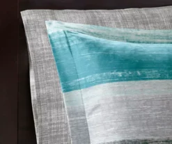 Seth Aqua & Gray Paint Stroke Comforter Set 16 Seth Aqua & Gray Paint Stroke Comforter Set -Northlight Sales Store 810681338 810681336 810681335 810681334 810681333 A8 6
