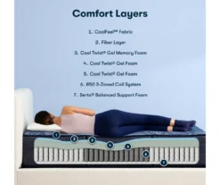 Serta Perfect Sleeper Radiant Rest Hybrid 14" King Plush Mattress & Low Profile Box Spring Set -Northlight Sales Store combo980070 2