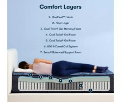 Serta Perfect Sleeper Radiant Rest Hybrid 14" California King Plush Mattress & Low Profile Box Spring Set -Northlight Sales Store combo980072 2