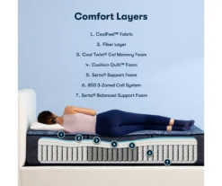 Serta Perfect Sleeper Radiant Rest Hybrid 14" Twin Firm Mattress & Low Profile Box Spring Set -Northlight Sales Store combo980203 6